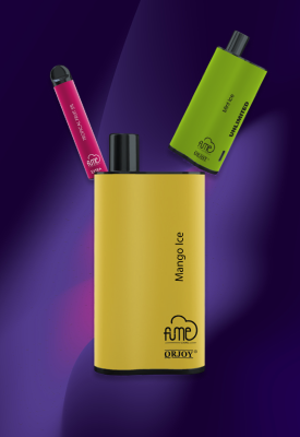A side-by-side comparison of an old bulky mod battery and a modern Rainbow Battery vape device, illustrating the size reduction and sleek design. Alt: Rainbow Battery comparison old vs new